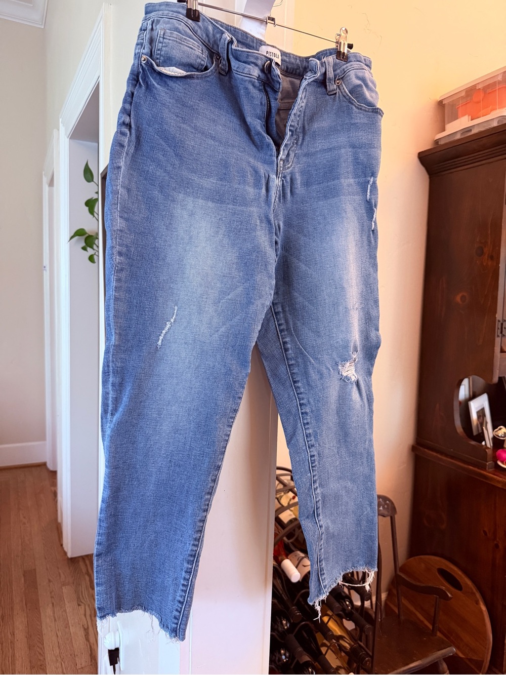 pistola Light Blue Distressed Boyfriend Jeans